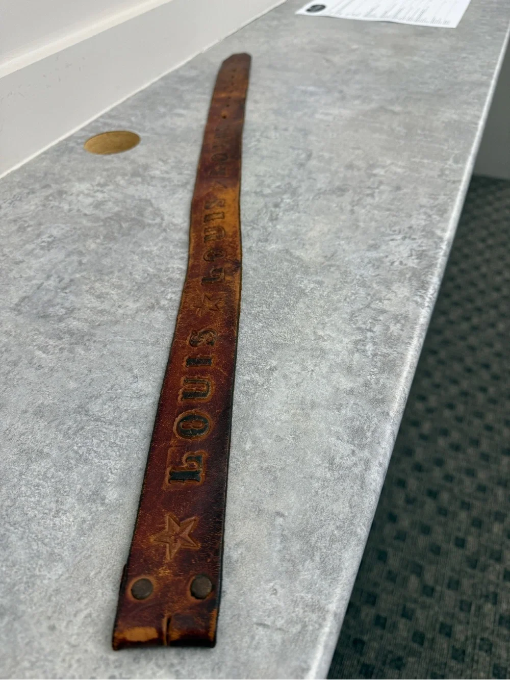 Vintage LONESOME Tooled Leather Western Belt Strap Stars Cowboy